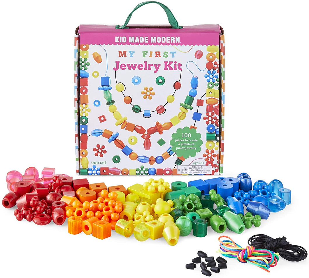 Jewelry Making Kit for Kids - Kid Made Modern My First Jewelry Kit - Bead Lacing Activity Set for Kids Ages 3 and Up