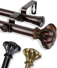 Load image into Gallery viewer, Rod Desyne Flair Double Window Curtain Rod Set
