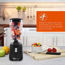 Load image into Gallery viewer, Elite Cuisine EPB-9632 Personal Single Serve Blender, 14 Oz., For Shakes &amp; Smoothies, Black