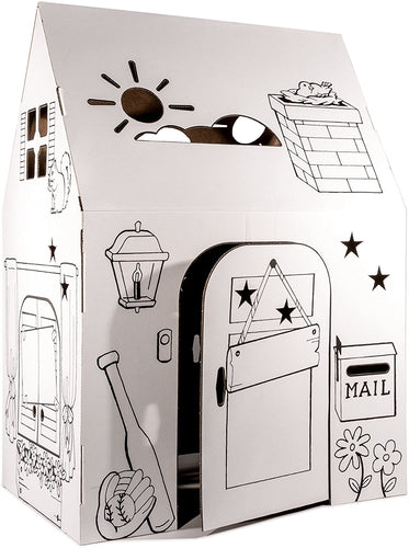 Easy Playhouse Clubhouse - Kids Art and Craft for Indoor and Outdoor Fun, Color, Draw, Doodle on this Blank Canvas – Decorate and Personalize a Cardboard Fort, 34