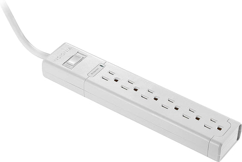 Insignia - 6-Outlet Surge Protector with 8' Power Cord - White