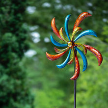 Load image into Gallery viewer, Alpine Corporation Dual Floral Windmill Stake with Gems