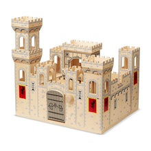 Load image into Gallery viewer, Melissa &amp; Doug Folding Medieval Wooden Castle (Pretend Play Set, Drawbridge and Turrets, Sturdy Construction, 27” H x 15.25” W x 17.5” L)