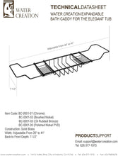 Load image into Gallery viewer, Water Creation Expandable Bath Caddy for The Elegant Tub