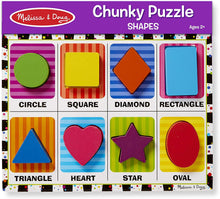 Load image into Gallery viewer, Melissa &amp; Doug Shapes Wooden Chunky Puzzle