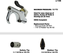 Load image into Gallery viewer, Milton (S-148) 1/4" NPT Lever Blow Gun - Rubber and Safety Tip Nozzles