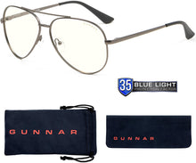 Load image into Gallery viewer, Gaming Glasses | Blue Light Blocking Glasses | Maverick/Gunmetal by Gunnar | 35% Blue Light Protection, 100% UV Light, Anti-Reflective To Protect &amp; Reduce Eye Strain &amp; Dryness
