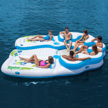 Load image into Gallery viewer, Tropical Tahiti 7-Person Floating Island with Two Suntanning Deck, Two Built-in Coolers and Eight Cup Holders