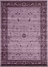 Load image into Gallery viewer, Unique Loom La Jolla Collection Tone-on-Tone Traditional Purple Area Rug (7' 0 x 10' 0)