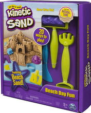 Load image into Gallery viewer, Kinetic Sand, Beach Day Fun Playset with Castle Molds, Tools, and 12 oz. of Kinetic Sand for Ages 3 and Up