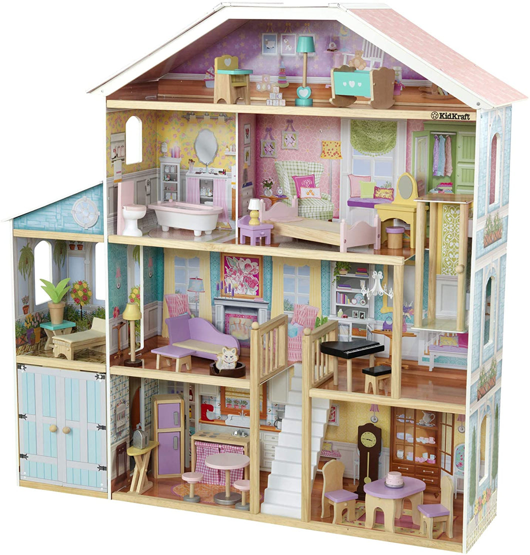 KidKraft Grand View Mansion Dollhouse with EZ Kraft Assembly