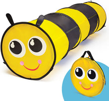 Load image into Gallery viewer, GigaTent 6 Foot Pop Up Kids Play Tunnel - Bumble Bee Hide and Seek Tube for Babies, Toddlers, Dogs and Pets - Indoor or Outdoor Adventure, Folds Flat, Carrying Bag Included