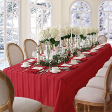 Load image into Gallery viewer, Newbridge Christmas Satin Stripe No-Iron Soil Resistant Fabric Holiday Tablecloths