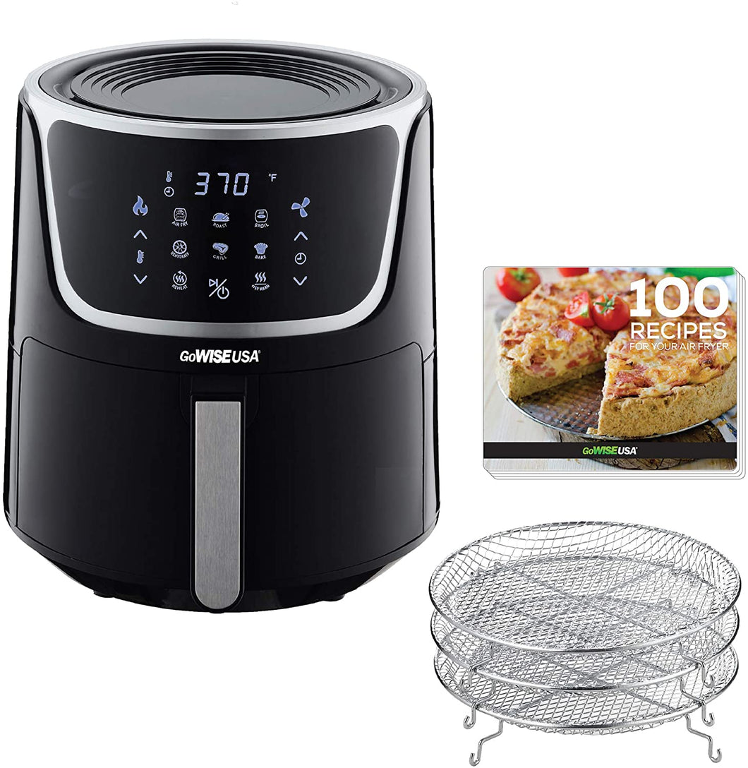 GoWISE USA GW22956 7-Quart Electric Air Fryer with Dehydrator & 3 Stackable Racks
