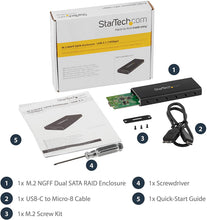 Load image into Gallery viewer, StarTech SM21BMU31C3 .com M.2 to SATA SSD Enclosure - USB 3.1 10Gbps w/USB-C Cable - External M.2 SSD Enclosure for USB-C Enabled Host - Aluminum
