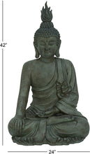 Load image into Gallery viewer, Benzara Polystone Buddha 24&quot; W, 42&quot; H, x L, Distressed Gray Finish
