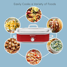 Load image into Gallery viewer, Elite Gourmet MST-5240 Casserole Crock Slow Cooker, Locking Lid Adjustable Temperature Keep Warm Oven &amp; Dishwasher-Safe Casserole Pan,