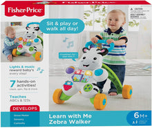 Load image into Gallery viewer, Fisher-Price Learn with Me Zebra Walker