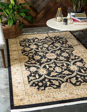 Load image into Gallery viewer, Unique Loom Edinburgh Collection Oriental Traditional French Country Black Area Rug (5' x 8')