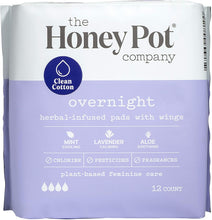 Load image into Gallery viewer, The Honey Pot Clean Cotton Overnight Pads