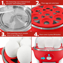 Load image into Gallery viewer, Elite Gourmet Eggs &amp; Soft, Medium, Hard-Boiled Egg Boiler Cooker with Auto Shut-Off and Buzzer, Measuring Cup Included, BPA Free
