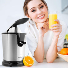 Load image into Gallery viewer, Stainless Steel Electric Juice Press-Citrus Juicer or Squeezer Masticating Machine w/ 160W Power, Handle &amp; Cone for Orange, Lime, Pomegranate and Grapefruit and Lemon Fruit-NutriChef PKJCR305
