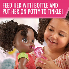 Load image into Gallery viewer, Baby Alive Potty Dance Baby: Talking Baby Doll with Black Curly Hair, Potty, Rewards Chart, Undies and More, Doll That “Pees” on Her Potty, for Girls and Boys 3 Years Old And Up