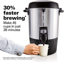 Load image into Gallery viewer, Hamilton Beach 45 Cup Fast Brew Coffee Urn and Hot Beverage Dispenser, Stainless Steel (40521)