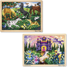 Load image into Gallery viewer, Melissa &amp; Doug Jigsaw Bundle 48pc - Fairy Princess Castle and Horses