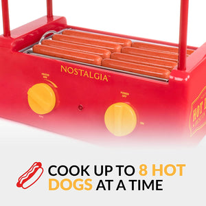 Nostalgia Roller Warmer 8 Hot Dog and 6 Bun Capacity
