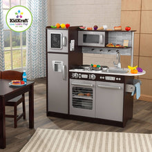 Load image into Gallery viewer, KidKraft Uptown Espresso Kitchen with 30 Piece Play Food Set