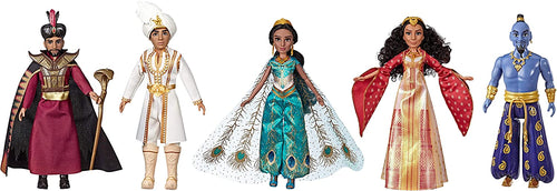 Disney Aladdin Agrabah Collection, 5 Fashion Dolls with Accessories Inspired by Disney's Live-Action Movie, Genie, Aladdin, Princess Jasmine, Dalia, Jafar