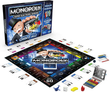 Load image into Gallery viewer, Monopoly Super Electronic Banking Board Game, Electronic Banking Unit, Choose Your Rewards, Cashless Gameplay Tap Technology, for Ages 8 and Up