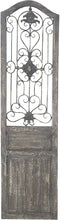 Load image into Gallery viewer, Deco 79 Garden Style Wooden Door with Scrolling Ironwork, 19 by 1 by 72-Inch