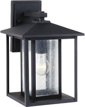 Load image into Gallery viewer, Sea Gull Lighting 88027-12 Hunnington One-Light Outdoor Wall Lantern Outside Fixture, Large, Black Finish