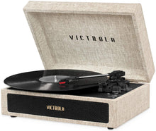 Load image into Gallery viewer, Victrola Parker Bluetooth Suitcase Record Player with 3-Speed Turntable, Light Beige (VSC-580BT-LBB)
