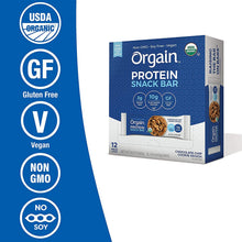 Load image into Gallery viewer, Orgain Organic Plant Based Protein Bar, Chocolate Brownie - Vegan, Gluten Free, Dairy Free, Soy Free, Lactose Free, Kosher, Non-GMO