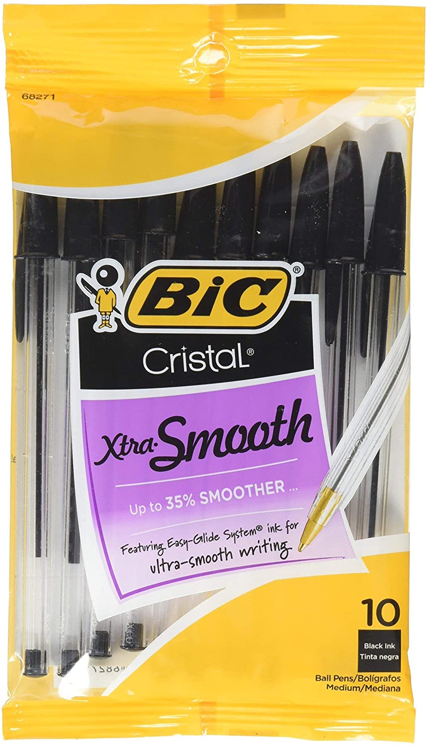 BIC Cristal Xtra Smooth Ballpoint Pen, Medium Point (1.0mm)