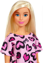 Load image into Gallery viewer, Barbie Doll, Blonde, Wearing Pink Heart-Print Dress and Platform Sneakers, for 3 to 7 Year Olds
