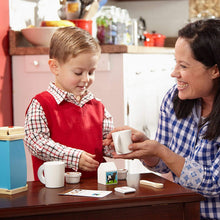 Load image into Gallery viewer, Melissa &amp; Doug 11-Piece Brew and Serve Wooden Coffee Maker Set - Play Kitchen Accessories