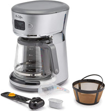 Load image into Gallery viewer, Mr. Coffee Easy Measure 12 Cup Programmable Coffee Maker with Gold Tone Reusable Coffee Filter