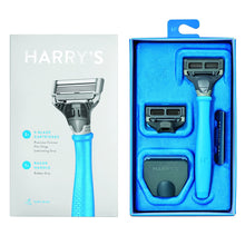 Load image into Gallery viewer, Harry&#39;s Razor With 2 Blade Cartridges Surf Blue