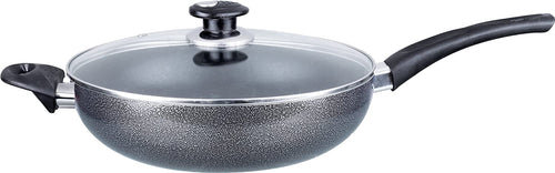 Brentwood Non-Stick Aluminum Wok with Lid, Gray