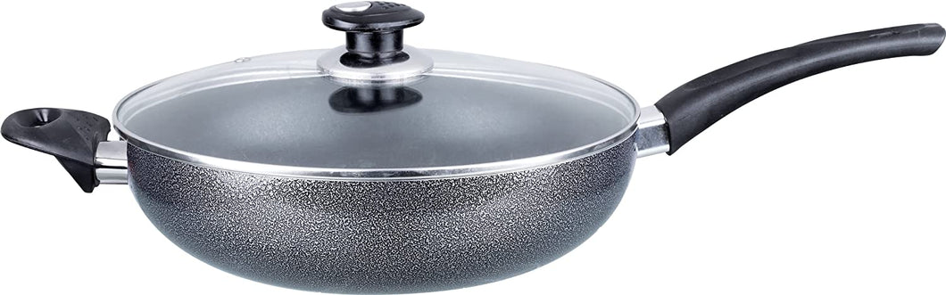Brentwood Non-Stick Aluminum Wok with Lid, Gray
