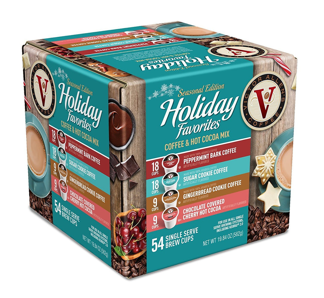 Holiday Favorites for K-Cup Keurig 2.0 Brewers, 54 Count Victor Allen’s Coffee Single Serve Coffee Pods