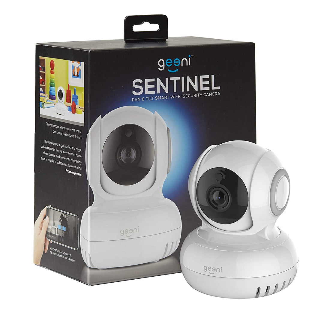 Geeni Sentinel Wireless Security Camera, WiFi Home Surveillance IP Camera for Baby/Elder/Pet/Nanny Monitor, Pan/Tilt, Two-Way Audio & Night Vision