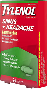 Tylenol Sinus + Headache Non-Drowsy Daytime Caplets with Acetaminophen & Phenylephrine HCl, 24 ct
