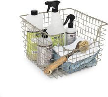 Load image into Gallery viewer, Spectrum Diversified Scoop Wire Basket, Vintage-Inspired Steel Storage Solution for Kitchen, Pantry, Closet, Bathroom, Craft Room &amp; Garage, Single, Satin Nickel