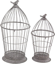 Load image into Gallery viewer, Deco 79 Farmhouse Birdcage Candle Lanterns, 10&quot;W x 20&quot;H, Gray, Brown
