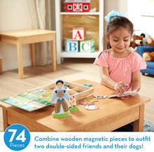 Load image into Gallery viewer, Melissa &amp; Doug Occupations Magnetic Dress-Up Wooden Dolls Pretend Play Set (82 pcs)
